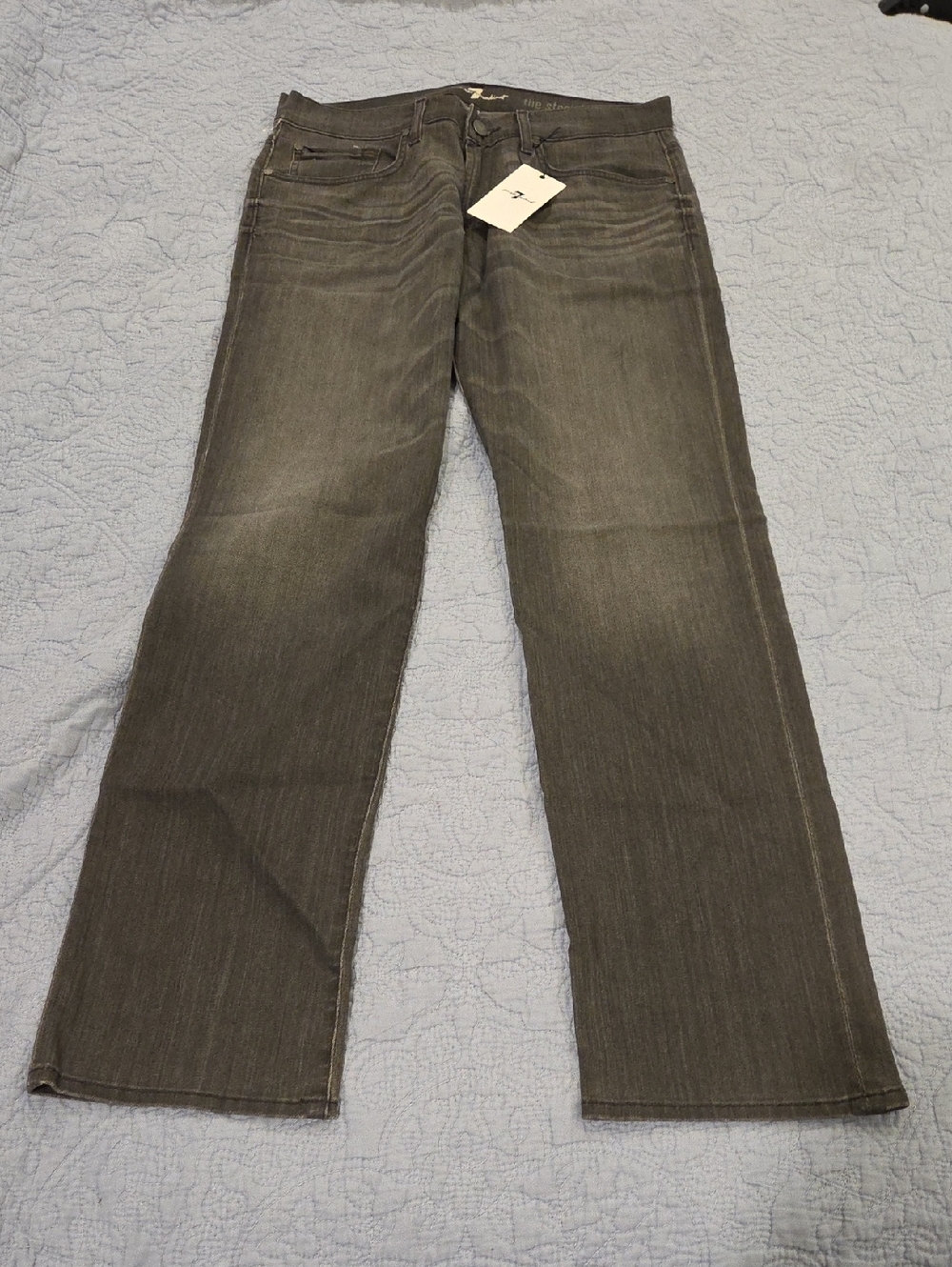 7 For All Mankind Men’s Straight Jeans in Charcoal Gray Size 32, New With Tags!